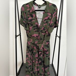 Camo Chic Cargo Jumpsuit with Front Tie